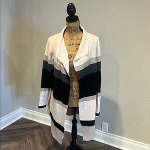 Striped Black and Cream Women's Sweater